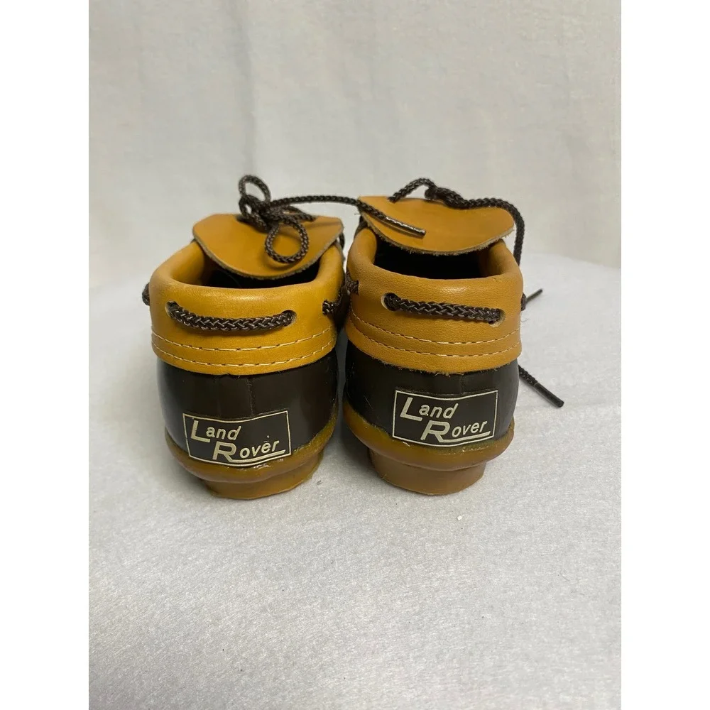Land Rover Duck Boots Slides Size 5‎ Brown Yellow Lace Up Rubber